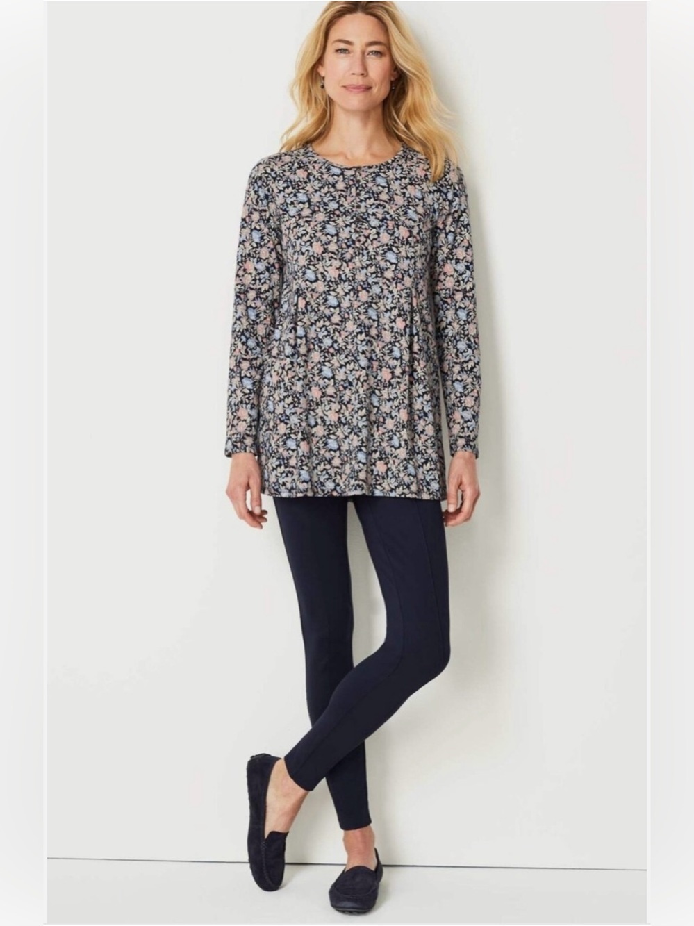 J.Jill  Size: XS P Comfortable Soft Knit Pleated Tunic foral print